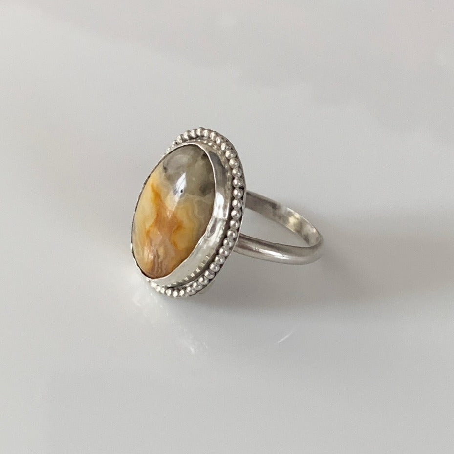 Banded Yellow Agate Ring (Last one size 7.5)