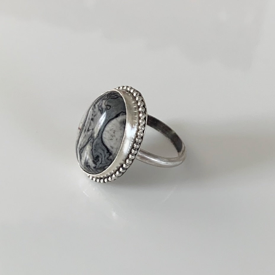Black Lace Agate Ring (Last One Size 6)