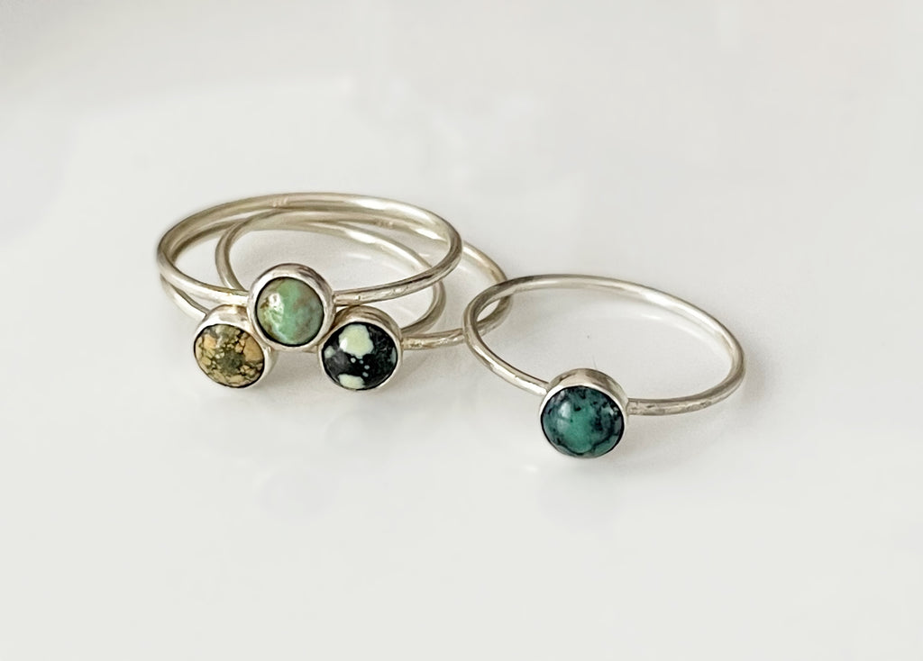 Dark Speckled Turquoise Ring