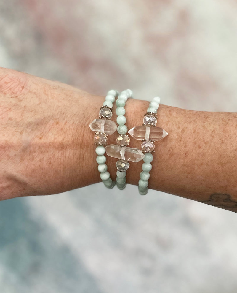 Green Moonstone Quartz Power Stone Bracelet