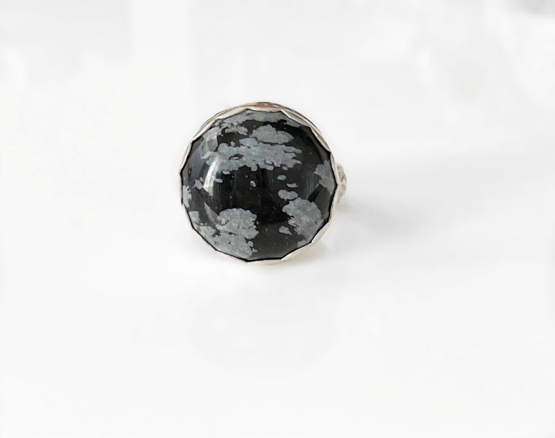 Snowflake Obsidian Ring