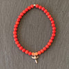 Red Coral Shark-tooth Bracelet