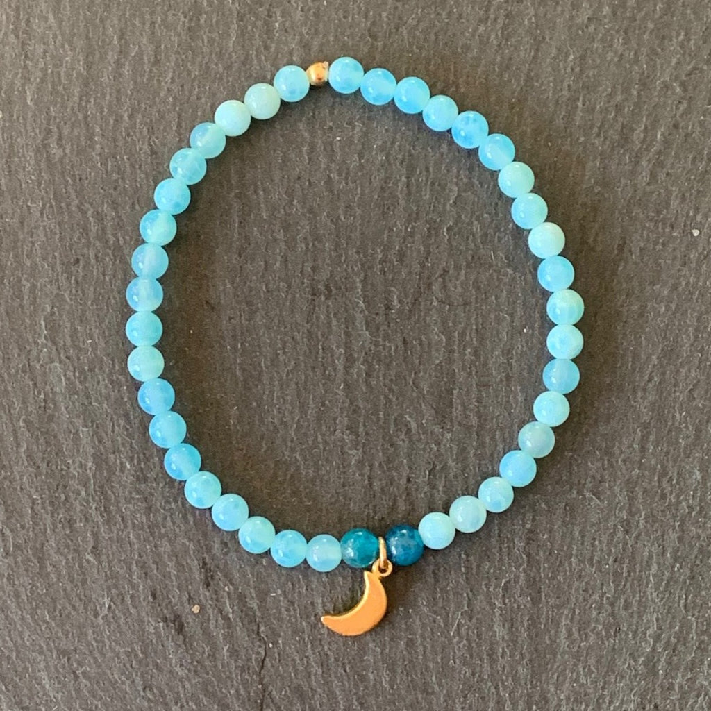 Blue Chalcedony Crescent Bracelet