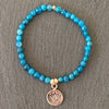 Blue Apatite Lotus Bracelet