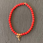 Red Coral Shark-tooth Bracelet