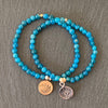 Blue Apatite Lotus Bracelet