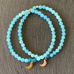 Blue Chalcedony Crescent Bracelet